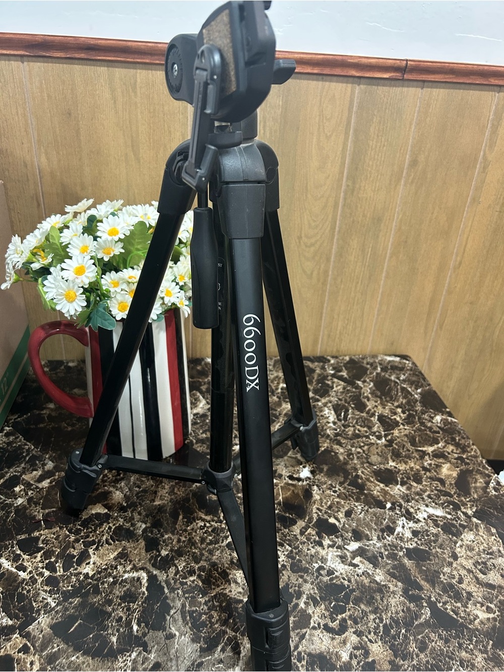 6600DX Black Camera Tripod with Adjustable Head